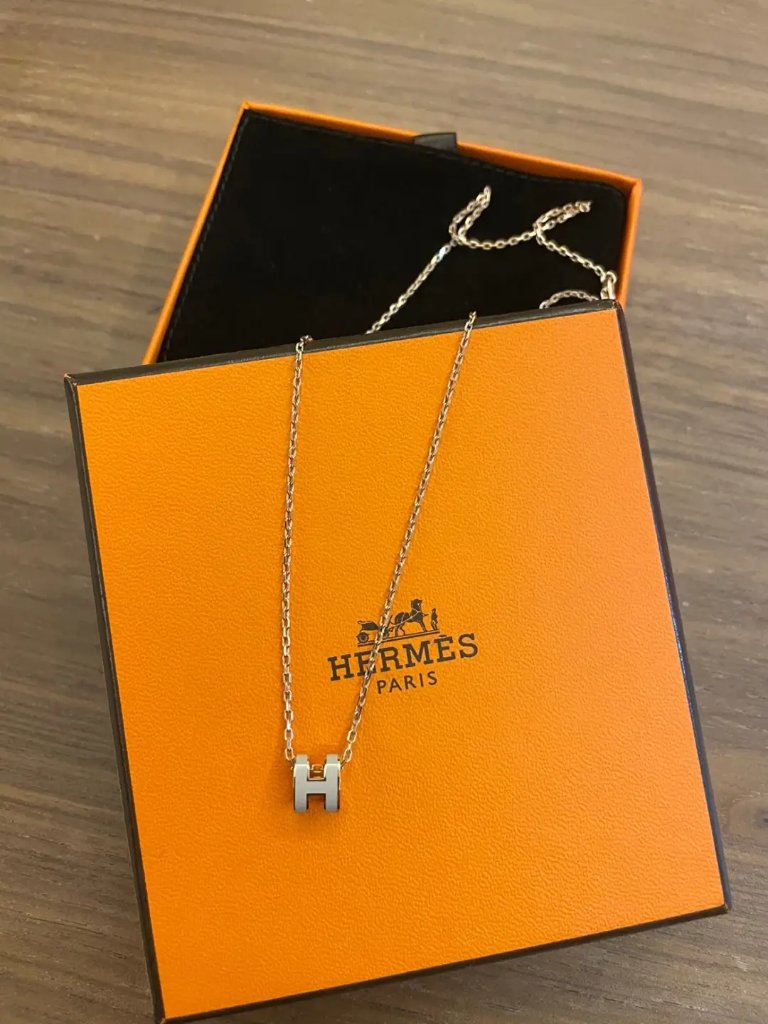 Hermes Pop H Series H Letter Logo Pendant Mini Necklace